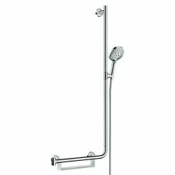 Angebote 😍 BAUHAUS Hansgrohe Brausegarnitur Raindance Select S 120 Art Strahl: Rain, RainAir, Whirl, Chrom, Halterung Links 👍