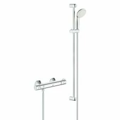 Brandneu ❤️ BAUHAUS Grohe Brause-Set Grohtherm 800 Lochabstand: 92 Cm, Chrom 🌟