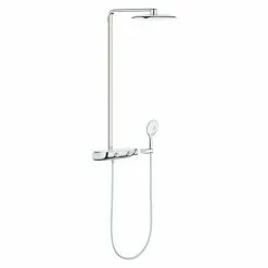 Bestpreis 🛒 BAUHAUS Grohe Duschsystem Rainshower SmartControl Mono 360 Mit Thermostatarmatur, Lochabstand: 100,6 Cm, Anzahl Strahlarten: 1 Stk., Chrom, Moon White 🌟