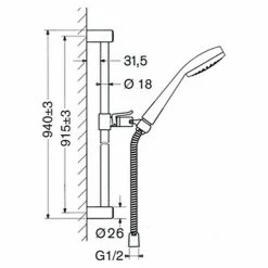 Am billigsten 🤩 BAUHAUS Hansa Medijet Brausegarnitur Lochabstand: 91,5 Cm, Art Strahl: Weicher Duschstrahl, Chrom ❤️ -Duschsysteme Verkäufe 12 1093
