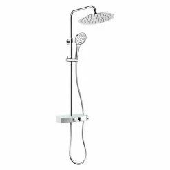 Budget ⭐ BAUHAUS Camargue Duschsystem Kjos Mit Thermostatarmatur, Anzahl Strahlarten: 3 Stk., Chrom ⭐