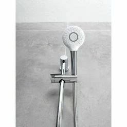 Auslauf 😀 BAUHAUS Camargue Brausegarnitur Batöni Art Strahl: Runder Duschregen, Großflächiger Duschregen, Intensiver Duschregen, Chrom/Weiß 😉 -Duschsysteme Verkäufe 12 1182