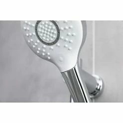 Auslauf 😀 BAUHAUS Camargue Brausegarnitur Batöni Art Strahl: Runder Duschregen, Großflächiger Duschregen, Intensiver Duschregen, Chrom/Weiß 😉 -Duschsysteme Verkäufe 12 1184