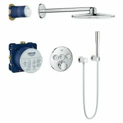Großhandel 😍 BAUHAUS Grohe Grohtherm SmartControl Duschsystem Mit Mischer, Anzahl Strahlarten: 3 Stk., Chrom, Form Kopfbrause: Rund ⭐