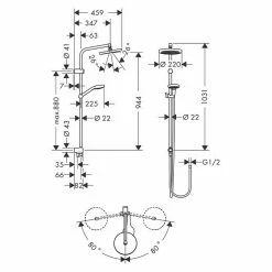 Top 10 🔔 BAUHAUS Hansgrohe Duschsystem My Select S Showerpipe 220 Lochabstand: 88 Cm, Anzahl Strahlarten: 3 Stk., Chrom 🧨 -Duschsysteme Verkäufe 12 121