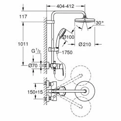 Am billigsten 🎉 BAUHAUS Grohe Duschsystem Tempesta Cosmopolitan Mit Einhebelmischer, Lochabstand: 101,1 Cm, Anzahl Strahlarten: 2 Stk., Chrom 🌟 -Duschsysteme Verkäufe 12 1215