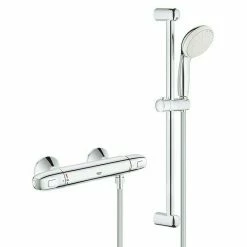 Rabatt 🤩 BAUHAUS Grohe Brause-Set Grohtherm 1000 Lochabstand: 62 Cm, Chrom 🔔