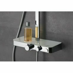 Blitzangebot 👍 BAUHAUS Camargue Duschsystem Grande Vita Mit Thermostatarmatur, Anzahl Strahlarten: 3 Stk., Chrom/Weiß ⭐ -Duschsysteme Verkäufe 12 130