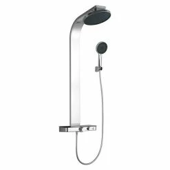 Rabatt 🤩 BAUHAUS Camargue Duschsystem San Diego Mit Thermostatarmatur, Chrom/Anthrazit 🧨