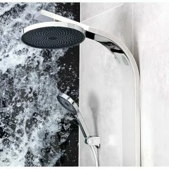 Rabatt 🤩 BAUHAUS Camargue Duschsystem San Diego Mit Thermostatarmatur, Chrom/Anthrazit 🧨 -Duschsysteme Verkäufe 12 179