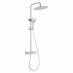 Neu 🎉 BAUHAUS Camargue Duschsystem Los Angeles Mit Thermostatarmatur, Anzahl Strahlarten: 3 Stk., Chrom 🧨