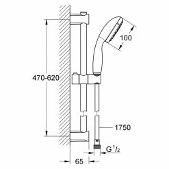 Billig ⌛ BAUHAUS Grohe Vitalio Start Brausegarnitur Lochabstand: 47 Cm - 62 Cm, Art Strahl: Rainstrahl, Jetstrahl, Chrom, Anzahl Strahlarten: 2 Stk. 🛒 -Duschsysteme Verkäufe 12 235