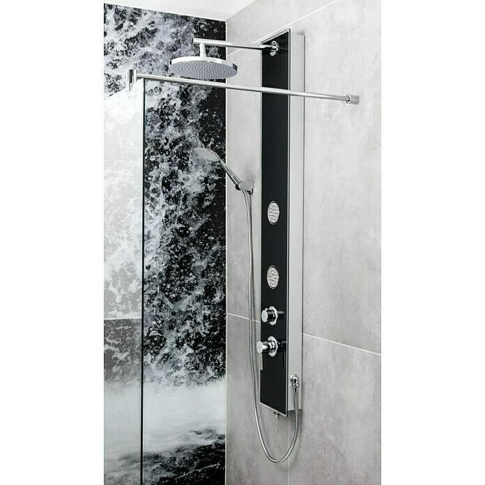 Besorgen 🛒 BAUHAUS Camargue Duschpaneel Ameland 2.0 Höhe: 145 Cm, Mit Einhebelmischer, Schwarz ⭐ 2 Besorgen 🛒 BAUHAUS Camargue Duschpaneel Ameland 2.0 Höhe: 145 Cm, Mit Einhebelmischer, Schwarz ⭐ – Bild 2