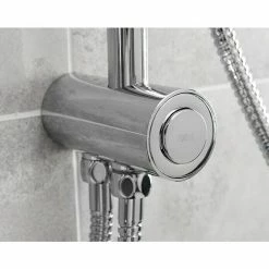 Budget ✨ BAUHAUS Mixomat Duschsystem Denver Mit Umsteller, Lochabstand: 67 Cm, Anzahl Strahlarten: 5 Stk., Chrom/Weiß ⌛ -Duschsysteme Verkäufe 12 267