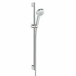 Blitzangebot 🎁 BAUHAUS Hansgrohe Crometta Brausegarnitur 100 Vario Lochabstand: 91,5 Cm, Art Strahl: Rain, Normalstrahl, Shampoostrahl, Massagestrahl, Chrom/Weiß 👍