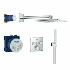 Angebote ✨ BAUHAUS Grohe Grohtherm SmartControl Duschsystem Mit Mischer, Anzahl Strahlarten: 3 Stk., Chrom, Form Kopfbrause: Eckig ✨