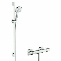 Beste Bewertungen von 😍 BAUHAUS Hansgrohe Brause-Set Croma Select E Vario/Ecostat Comfort Lochabstand: 91,5 Cm, Chrom/Weiß 👍