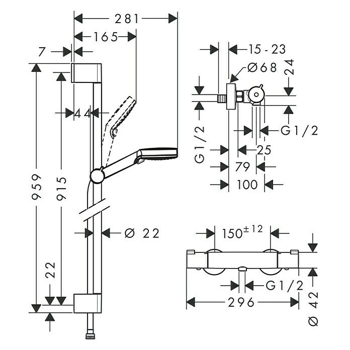 Neu 😀 BAUHAUS Hansgrohe Crometta Brause-Set Vario/Ecostat 1001 CL Lochabstand: 91,5 Cm, Chrom/Weiß ❤️ 2 Neu 😀 BAUHAUS Hansgrohe Crometta Brause-Set Vario/Ecostat 1001 CL Lochabstand: 91,5 Cm, Chrom/Weiß ❤️ – Bild 2