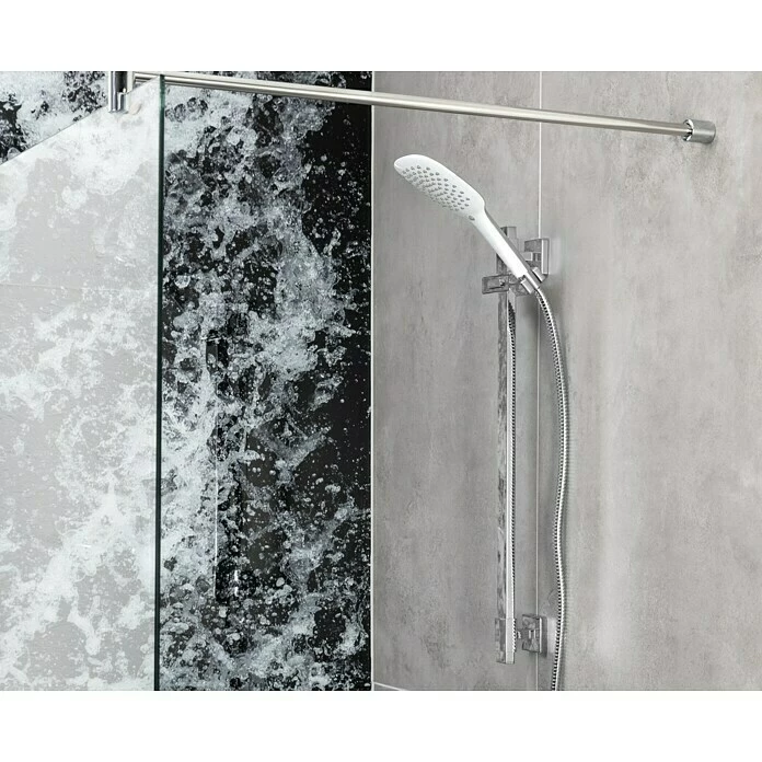 Aktion 🔔 BAUHAUS Mixomat Brausegarnitur Gulfoss Art Strahl: Sanfter Duschregen, Chrom/Weiß 🔥 2 Aktion 🔔 BAUHAUS Mixomat Brausegarnitur Gulfoss Art Strahl: Sanfter Duschregen, Chrom/Weiß 🔥 – Bild 2