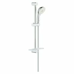Neu 🛒 BAUHAUS Grohe Tempesta Rustic Brausegarnitur 100 Lochabstand: 62 Cm, Art Strahl: Massagestrahl, Jetstrahl, Rain, Rain O², Chrom/Weiß 🔥