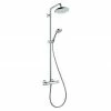 Budget ✨ BAUHAUS Hansgrohe Duschsystem Croma Showerpipe 220 Mit Thermostatarmatur, Lochabstand: 103,8 Cm, Anzahl Strahlarten: 4 Stk., Chrom 😍
