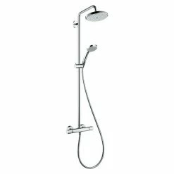 Budget ✨ BAUHAUS Hansgrohe Duschsystem Croma Showerpipe 220 Mit Thermostatarmatur, Lochabstand: 103,8 Cm, Anzahl Strahlarten: 4 Stk., Chrom 😍