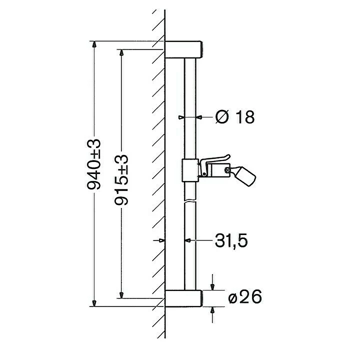 Neu 🧨 BAUHAUS Hansa Jet Brausestange Höhe: 94 Cm, Lochabstand: 91,5 Cm, Metall 🧨 2 Neu 🧨 BAUHAUS Hansa Jet Brausestange Höhe: 94 Cm, Lochabstand: 91,5 Cm, Metall 🧨 – Bild 2