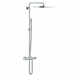 Coupon 🔔 BAUHAUS Grohe Duschsystem Rainshower 400 Mit Thermostatarmatur, Lochabstand: 101,3 Cm, Anzahl Strahlarten: 1 Stk., Chrom ✔️