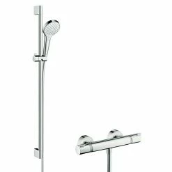 Beste Bewertungen von ❤️ BAUHAUS Hansgrohe Brause-Set Croma Select S Vario/Ecostat Comfort Lochabstand: 91,5 Cm, Chrom/Weiß 😍
