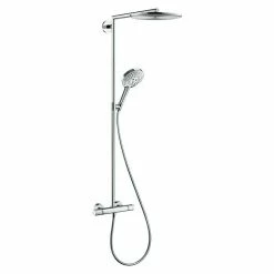 Bestpreis 👍 BAUHAUS Hansgrohe Duschsystem Raindance S Showerpipe 300 Mit Thermostatarmatur, Lochabstand: 108,3 Cm, Anzahl Strahlarten: 3 Stk., Chrom 👍