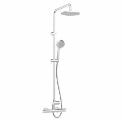 Schlussverkauf 😉 BAUHAUS Hansa Unita Duschsystem Mit Thermostatarmatur, Lochabstand: 83 Cm, Anzahl Strahlarten: 3 Stk., Chrom, Höhe: 110,9 Cm ✨