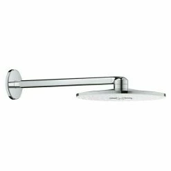 Coupon 🧨 BAUHAUS Grohe Kopfbrausen-Set Rainshower SmartActive 310 Durchmesser: 31 Cm, 25 L/min Bei 3 Bar, Wandmontage, Moonwhite/Chrom 🌟