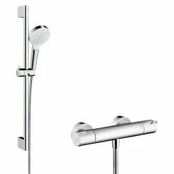 Bestes Angebot 😍 BAUHAUS Hansgrohe Crometta Brause-Set Vario/Ecostat 1001 SL Lochabstand: 62,5 Cm, Chrom 😍