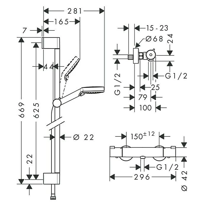 Bestes Angebot 😍 BAUHAUS Hansgrohe Crometta Brause-Set Vario/Ecostat 1001 SL Lochabstand: 62,5 Cm, Chrom 😍 2 Bestes Angebot 😍 BAUHAUS Hansgrohe Crometta Brause-Set Vario/Ecostat 1001 SL Lochabstand: 62,5 Cm, Chrom 😍 – Bild 2