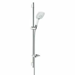 Schlussverkauf 🎉 BAUHAUS Hansgrohe Brausegarnitur Raindance Select E 150 Lochabstand: 91,5 Cm, Art Strahl: RainAir, CaresseAir, Mix, Chrom/Weiß 😀