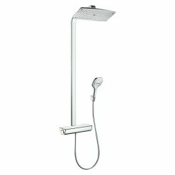 Beste Bewertungen von 👏 BAUHAUS Hansgrohe Duschsystem Raindance E Showerpipe 360 Mit Thermostatarmatur, Anzahl Strahlarten: 3 Stk., Chrom, Höhe: 106,6 Cm ⌛