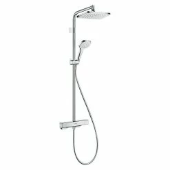 Aktion 🌟 BAUHAUS Hansgrohe Croma E Duschsystem Showerpipe 280 1jet Varia Mit Thermostatarmatur, Lochabstand: 80 Cm - 90 Cm, Anzahl Strahlarten: 4 Stk., Chrom ✨