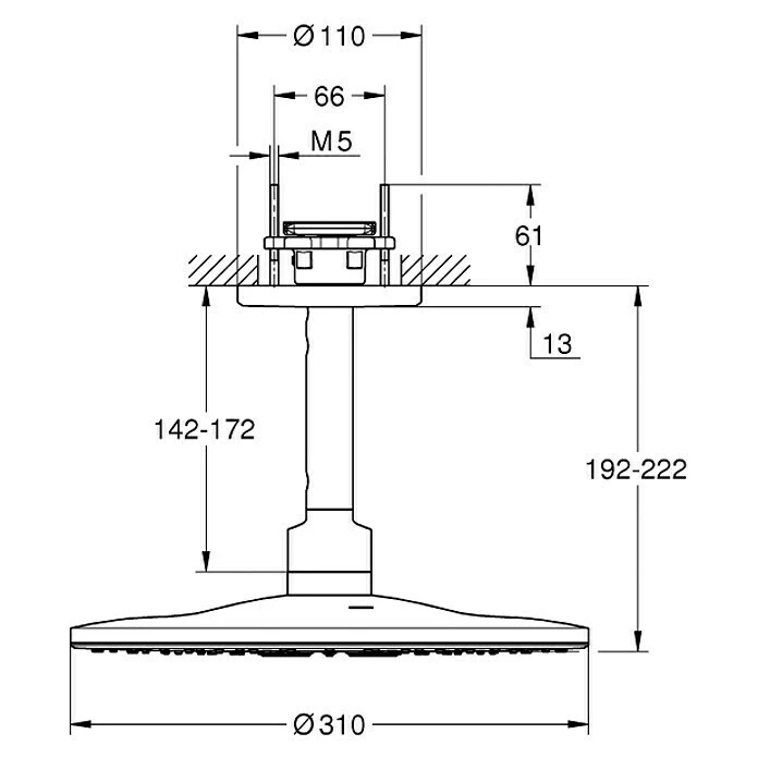 Auslauf 😉 BAUHAUS Grohe Kopfbrausen-Set Rainshower SmartActive 310 Durchmesser: 31 Cm, 25 L/min Bei 3 Bar, Deckenmontage, Moonwhite/Chrom ✨ 2 Auslauf 😉 BAUHAUS Grohe Kopfbrausen-Set Rainshower SmartActive 310 Durchmesser: 31 Cm, 25 L/min Bei 3 Bar, Deckenmontage, Moonwhite/Chrom ✨ – Bild 2